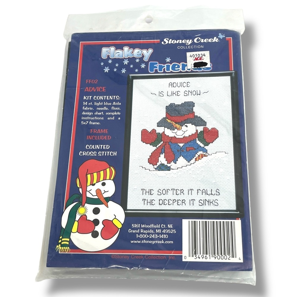 Christmas Snowman Counted Cross Stitch Kit Flakey Friends Stoney Creek